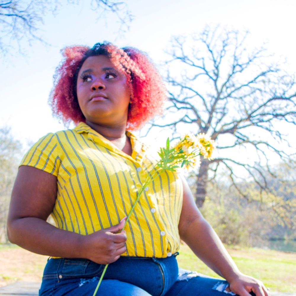 Plus Size Yellow Button Down Pre-tucked